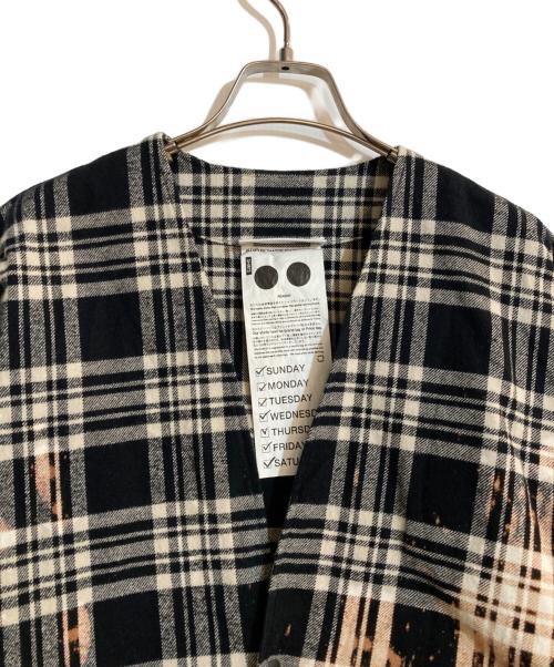 GOODNEIGHBORS SHIRTS（グッドネイバーズシャツ）GOODNEIGHBORS SHIRTS (グッドネイバーズシャツ) チェックノーカラージャケット ブラック サイズ:不明の古着・服飾アイテム