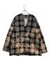 GOODNEIGHBORS SHIRTS（グッドネイバーズシャツ）の古着「チェックノーカラージャケット」｜ブラック