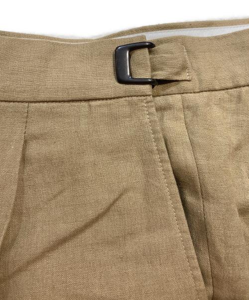 CARUSO（カルーゾ）CARUSO (カルーゾ) Linen Side Adjuster Trouser ブラウン サイズ:Pの古着・服飾アイテム