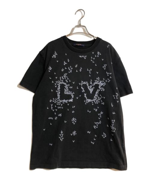 LOUIS VUITTON（ルイ ヴィトン）LOUIS VUITTON (ルイ ヴィトン) 22AW LVスプレッドエンブロイダリーTシャツ ブラック サイズ:Ｌの古着・服飾アイテム