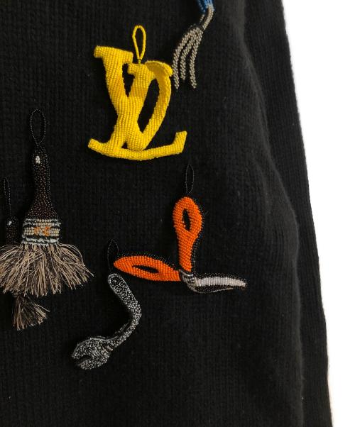 LOUIS VUITTON（ルイ ヴィトン）LOUIS VUITTON (ルイ ヴィトン) ビーズ装飾ウールニット ブラック サイズ:Mの古着・服飾アイテム