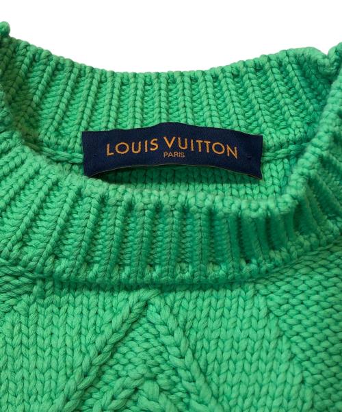 LOUIS VUITTON（ルイ ヴィトン）LOUIS VUITTON (ルイ ヴィトン) エンブロイダリークルーネックニット 黄緑 サイズ:Mの古着・服飾アイテム