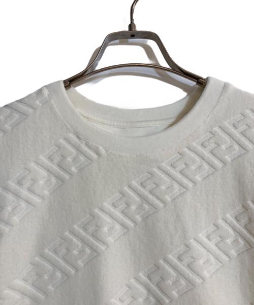 FENDI（フェンディ）FENDI (フェンディ) ズッカ柄パイル地カットソー ホワイト サイズ:Sの古着・服飾アイテム