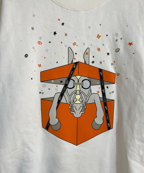 HERMES（エルメス）HERMES (エルメス) クルーネックスウェット サプライズボックス ホワイト サイズ:Ｌの古着・服飾アイテム