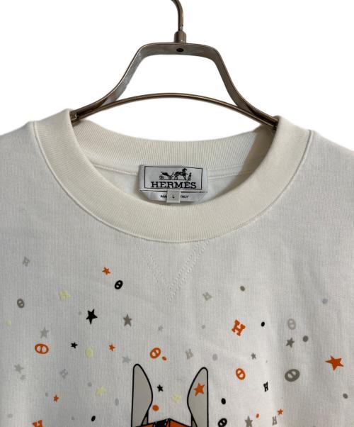 HERMES（エルメス）HERMES (エルメス) クルーネックスウェット サプライズボックス ホワイト サイズ:Ｌの古着・服飾アイテム