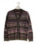 M.&KYOKOエムアンドキョウコ）の古着「コラージュニットカーディガン」｜ブラウン