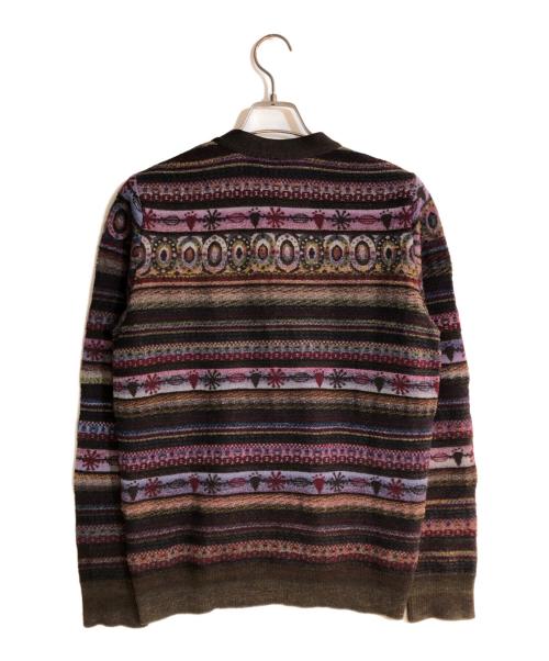 M.&KYOKO（エムアンドキョウコ）M.&KYOKO (エムアンドキョウコ) コラージュニットカーディガン ブラウン サイズ:Ｓの古着・服飾アイテム