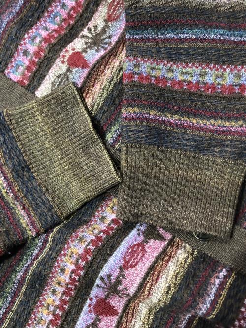 M.&KYOKO（エムアンドキョウコ）M.&KYOKO (エムアンドキョウコ) コラージュニットカーディガン ブラウン サイズ:Ｓの古着・服飾アイテム