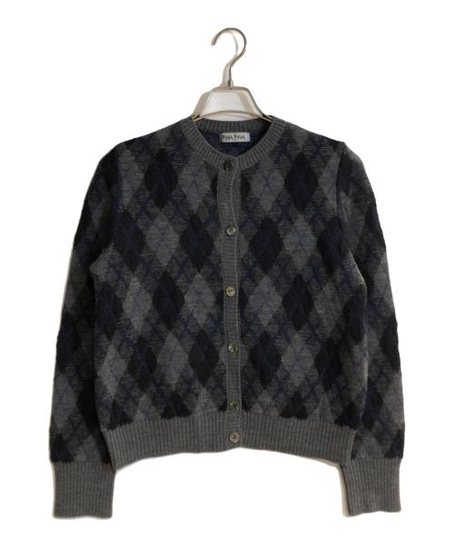 FUGA FUGA（フーガフーガ）FUGA FUGA (フーガフーガ) モヘア混アーガイルクルーネックカーディガン グレー サイズ:FREEの古着・服飾アイテム