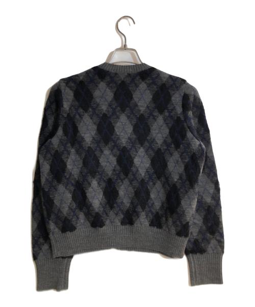 FUGA FUGA（フーガフーガ）FUGA FUGA (フーガフーガ) モヘア混アーガイルクルーネックカーディガン グレー サイズ:FREEの古着・服飾アイテム