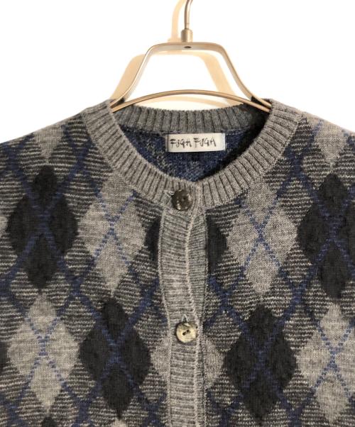 FUGA FUGA（フーガフーガ）FUGA FUGA (フーガフーガ) モヘア混アーガイルクルーネックカーディガン グレー サイズ:FREEの古着・服飾アイテム