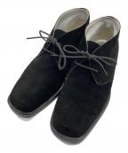 CHANELシャネル）の古着「ロゴスエードチャッカブーツ」｜ブラック