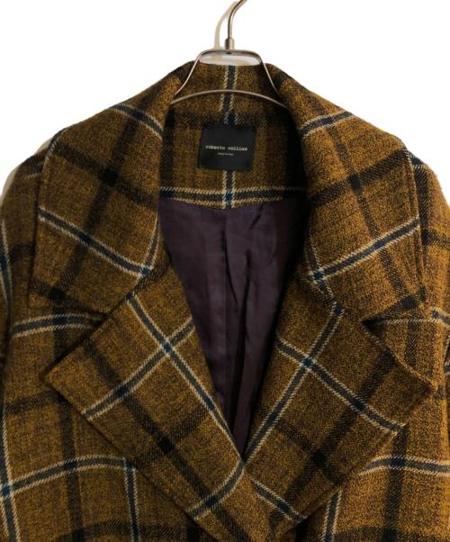 ROBERTO COLLINA（ロベルトコリーナ）ROBERTO COLLINA (ロベルトコリーナ) チェックダブルショートコート イエロー サイズ:Ｓの古着・服飾アイテム