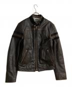 ARMANI EXCHANGEアルマーニ エクスチェンジ）の古着「レザーライダースジャケット」｜ブラック
