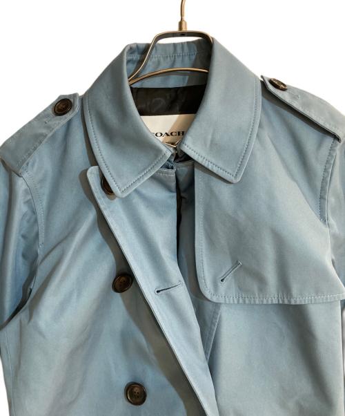 COACH（コーチ）COACH (コーチ) ソリッド ミッド トレンチ ブルー サイズ:Ｓの古着・服飾アイテム