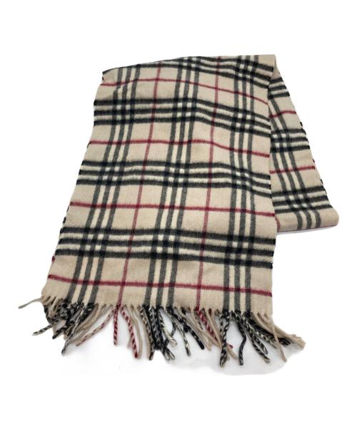 BURBERRY（バーバリー）BURBERRY (バーバリー) ノバチェックカシミヤマフラー ベージュの古着・服飾アイテム