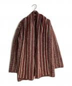 theoryセオリー）の古着「ストライプ アルパカ カーディガン」｜レッド