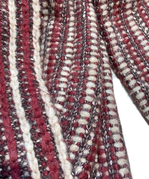 theory（セオリー）theory (セオリー) ストライプ アルパカ カーディガン レッド サイズ:Ｓの古着・服飾アイテム