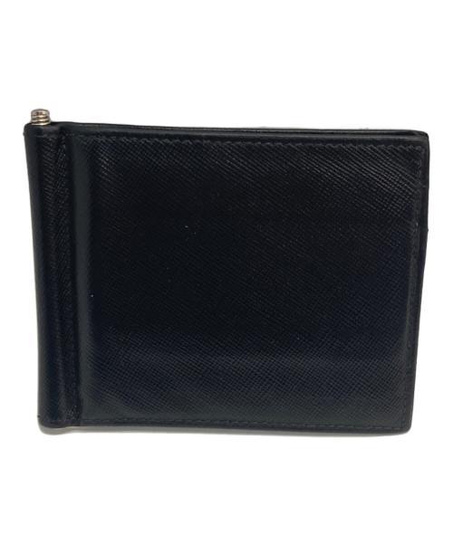 PRADA（プラダ）PRADA (プラダ) サフィアーノマネークリップ ブラックの古着・服飾アイテム