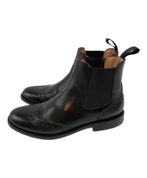 Caminando（カミナンド）Caminando (カミナンド) ウイングチップサイドゴアブーツ ブラック サイズ:Ｌの古着・服飾アイテム