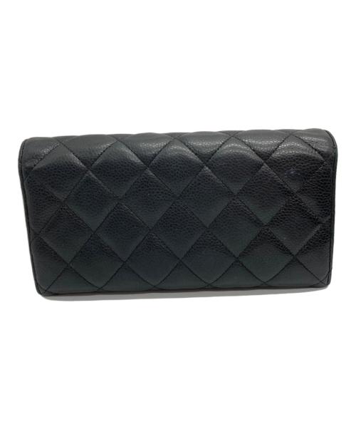 CHANEL（シャネル）CHANEL (シャネル) 二つ折り長財布 ブラックの古着・服飾アイテム