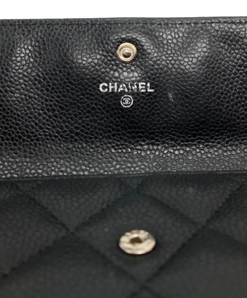 CHANEL（シャネル）CHANEL (シャネル) 二つ折り長財布 ブラックの古着・服飾アイテム