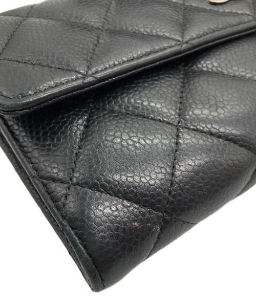 CHANEL（シャネル）CHANEL (シャネル) 二つ折り長財布 ブラックの古着・服飾アイテム
