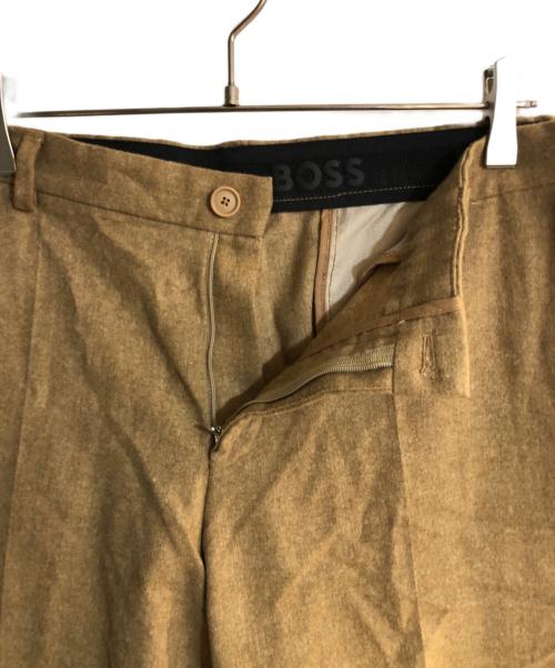 BOSS（ボス）BOSS (ボス) スリムフィットパンツ ストレッチフランネル ブラウン サイズ:52の古着・服飾アイテム