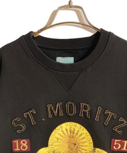 BALLY（バリー）BALLY (バリー) ヴィンテージ加工クルーネックスウェット ブラック サイズ:Ｌの古着・服飾アイテム