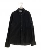 STONE ISLANDストーンアイランド）の古着「モールスキンシャツ」｜ブラック