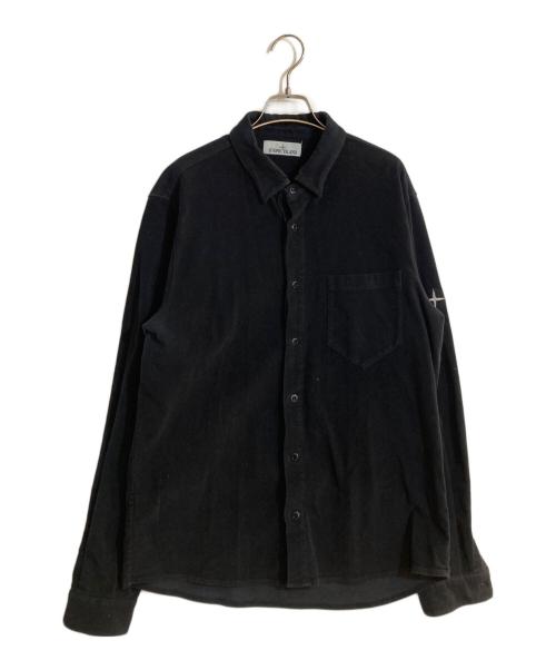 STONE ISLAND（ストーンアイランド）STONE ISLAND (ストーンアイランド) モールスキンシャツ ブラック サイズ:Ｌの古着・服飾アイテム