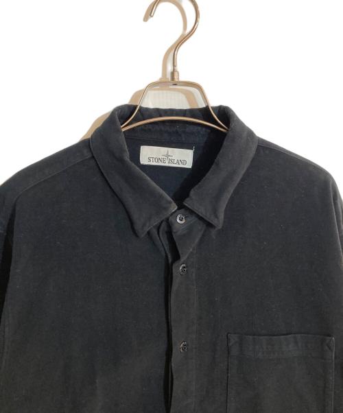 STONE ISLAND（ストーンアイランド）STONE ISLAND (ストーンアイランド) モールスキンシャツ ブラック サイズ:Ｌの古着・服飾アイテム