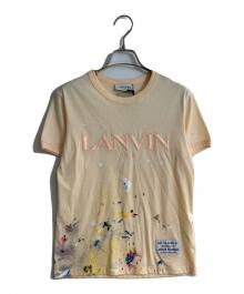 LANVIN×GALLERY DEPT（ランバン×ギャラリー デプト）の古着「ロゴ刺繍ペイントTシャツ」｜ベージュ