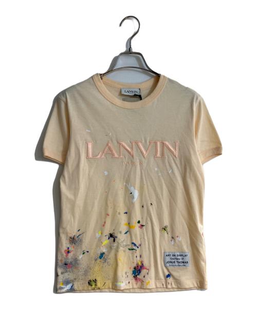 LANVIN（ランバン）LANVIN (ランバン) GALLERY DEPT (ギャラリー デプト) ロゴ刺繍ペイントTシャツ ベージュ サイズ:Mの古着・服飾アイテム