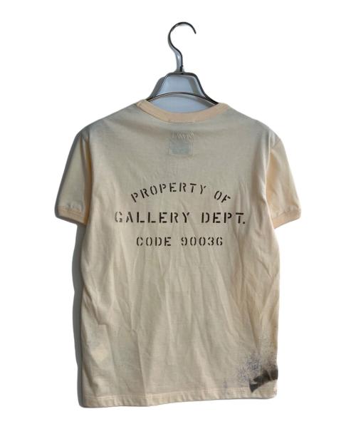 LANVIN（ランバン）LANVIN (ランバン) GALLERY DEPT (ギャラリー デプト) ロゴ刺繍ペイントTシャツ ベージュ サイズ:Mの古着・服飾アイテム