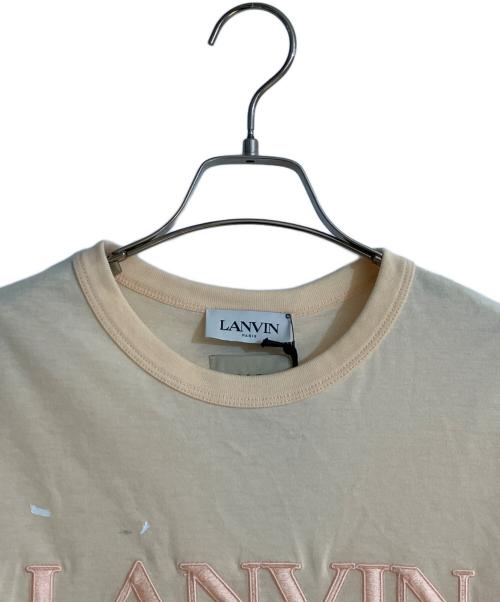 LANVIN（ランバン）LANVIN (ランバン) GALLERY DEPT (ギャラリー デプト) ロゴ刺繍ペイントTシャツ ベージュ サイズ:Mの古着・服飾アイテム