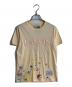 LANVIN（ランバン）の古着「ロゴ刺繍ペイントTシャツ」｜ベージュ