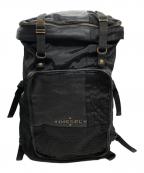 DIESELディーゼル）の古着「アーカイブメタルロゴレザーコンビリュック」｜ブラック