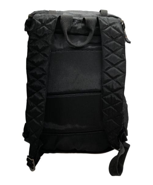 DIESEL（ディーゼル）DIESEL (ディーゼル) アーカイブメタルロゴレザーコンビリュック ブラックの古着・服飾アイテム