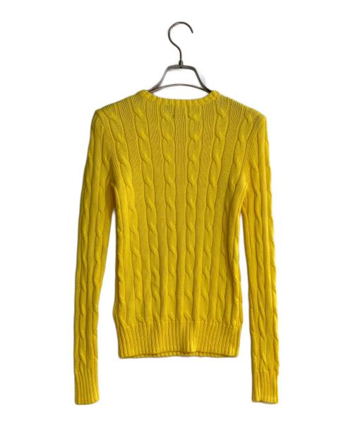 POLO RALPH LAUREN（ポロ・ラルフローレン）POLO RALPH LAUREN (ポロ・ラルフローレン) ケーブルクルーネックニット イエロー サイズ:XSの古着・服飾アイテム