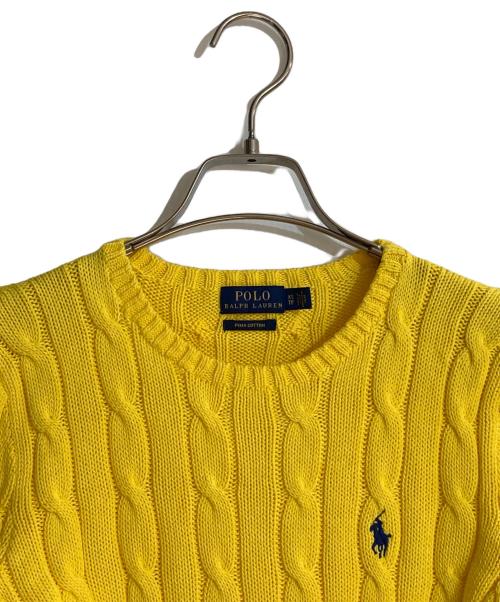 POLO RALPH LAUREN（ポロ・ラルフローレン）POLO RALPH LAUREN (ポロ・ラルフローレン) ケーブルクルーネックニット イエロー サイズ:XSの古着・服飾アイテム