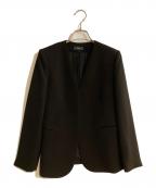 theoryセオリー）の古着「Admiral Crepe Lindrayia Bノーカラージャケット」｜ブラック