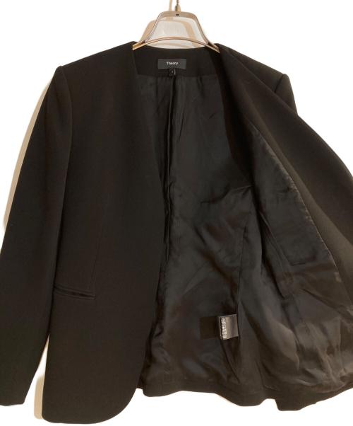 theory（セオリー）theory (セオリー) Admiral Crepe Lindrayia Bノーカラージャケット ブラック サイズ:2の古着・服飾アイテム