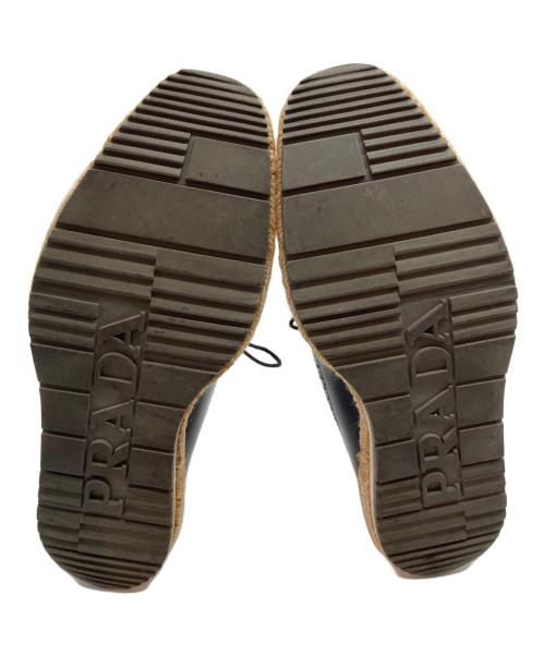 PRADA（プラダ）PRADA (プラダ) エスパドリーユウィングチップシューズ ブラック サイズ:5 1/2（推定24.5cm）の古着・服飾アイテム