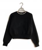 BORDERS at BALCONYボーダーズアットバルコニー）の古着「パールデザインニット」｜ブラック