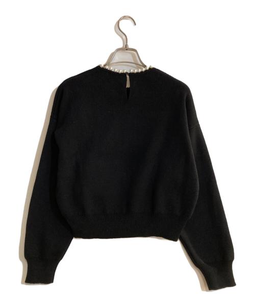 BORDERS at BALCONY（ボーダーズアットバルコニー）BORDERS at BALCONY (ボーダーズアットバルコニー) パールデザインニット ブラック サイズ:36の古着・服飾アイテム
