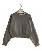 BORDERS at BALCONYボーダーズアットバルコニー）の古着「パールデザインニット」｜グレー