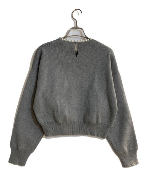 BORDERS at BALCONY（ボーダーズアットバルコニー）BORDERS at BALCONY (ボーダーズアットバルコニー) パールデザインニット グレー サイズ:36の古着・服飾アイテム