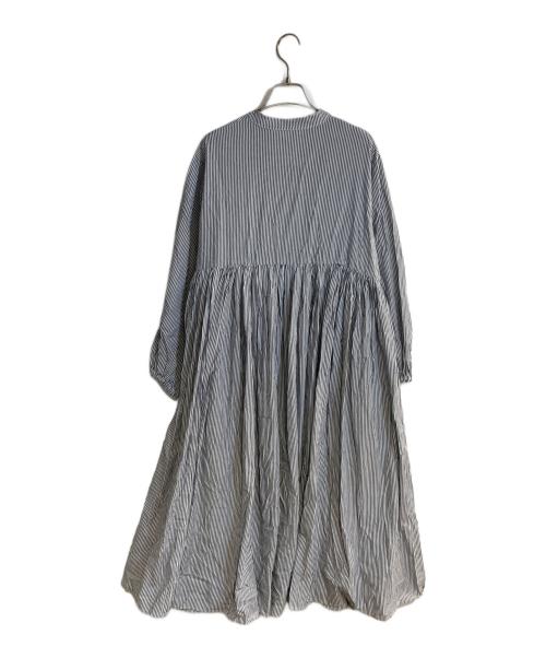 BEARDSLEY（ビアズリー）BEARDSLEY (ビアズリー) 先染めギャザーワンピース グレー サイズ:1の古着・服飾アイテム