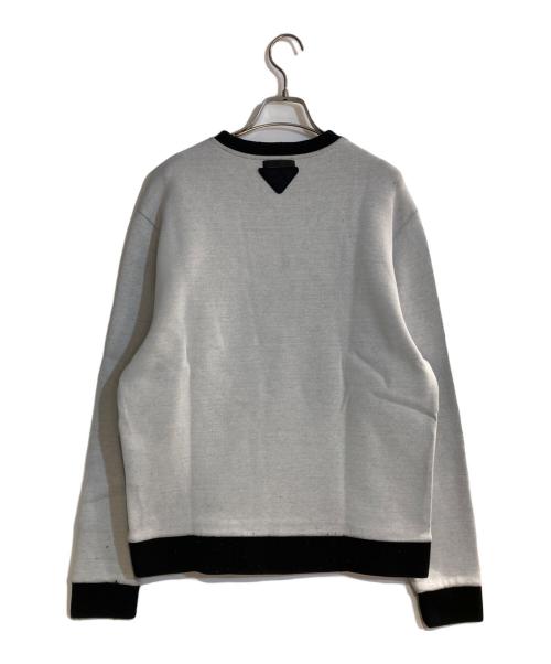 PRADA（プラダ）PRADA (プラダ) PRINTED SWEATER グレー サイズ:Ｌの古着・服飾アイテム